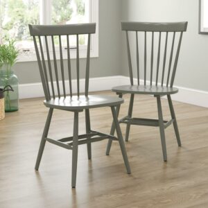 Sauder New Grange Farmhouse Spindle Chairs, Pewter Green Finish
