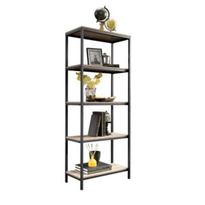 Sauder North Avenue Engineered Wood/Metal 4-Shelf Bookcase in Charter Oak