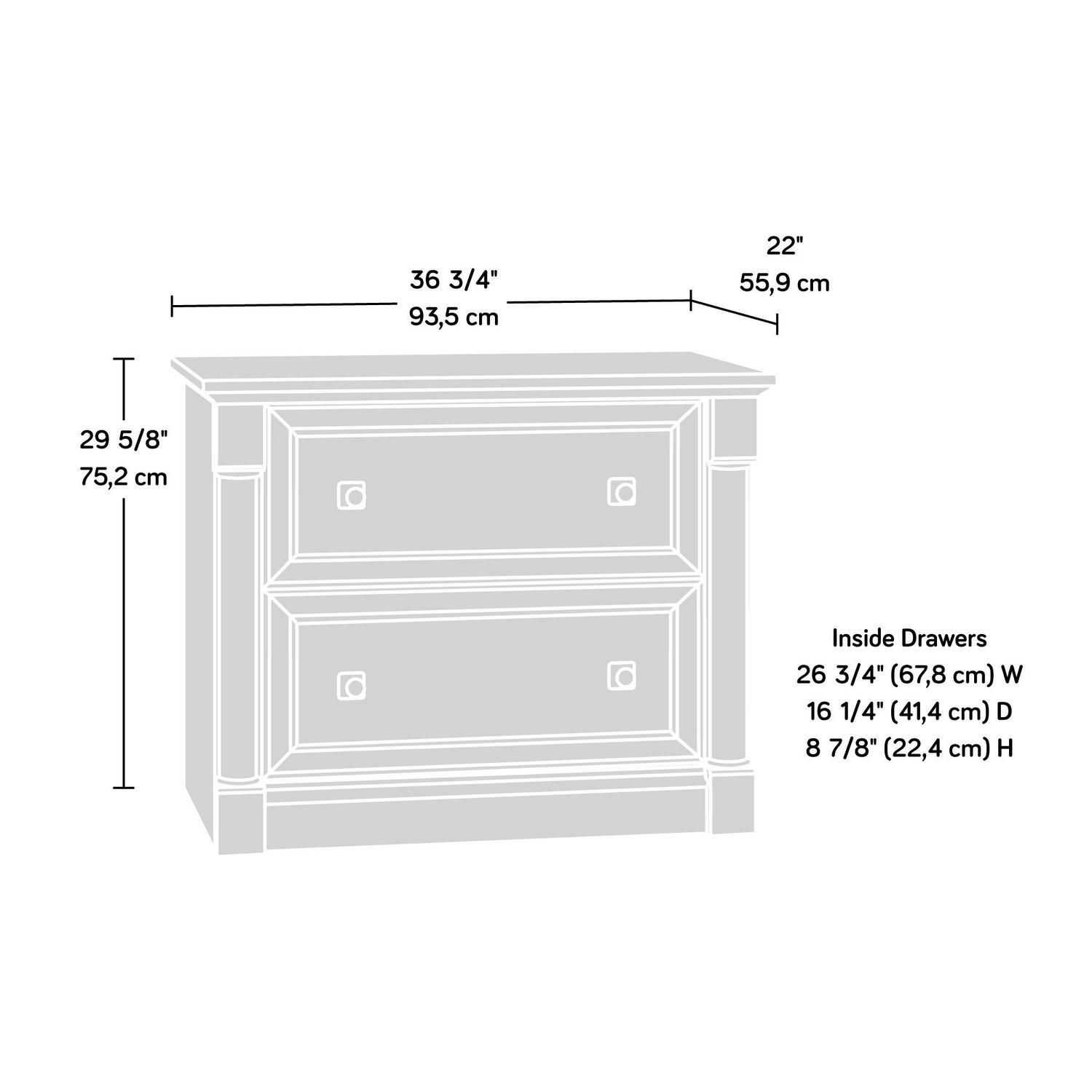 Sauder Palladia 2-Drawer Lateral File Cabinet, Split Oak Finish - Image 5