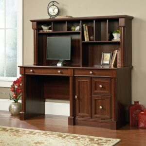Sauder Palladia Computer Desk With Hutch, Select Cherry Finish
