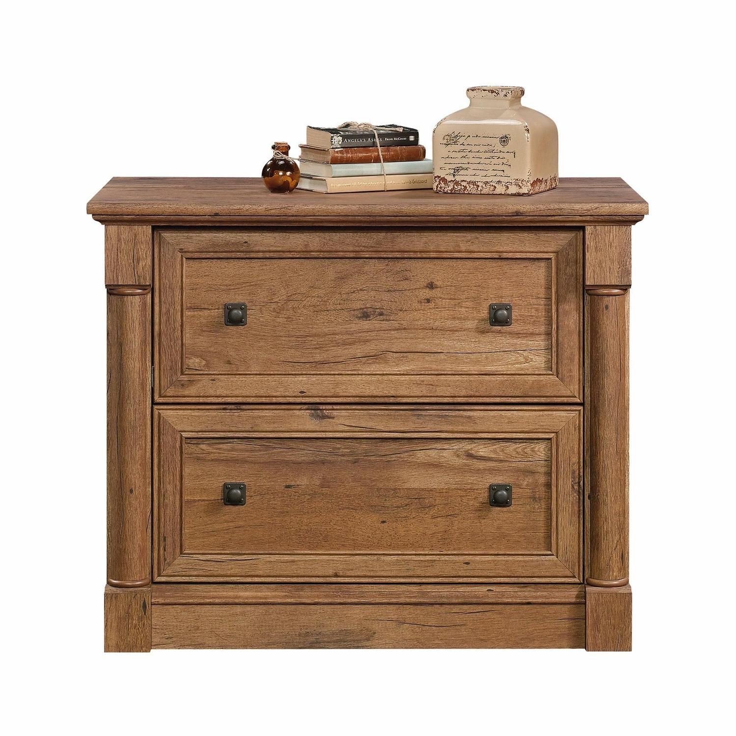 Sauder Palladia 2-Drawer Lateral File Cabinet, Vintage Oak Finish - Image 5
