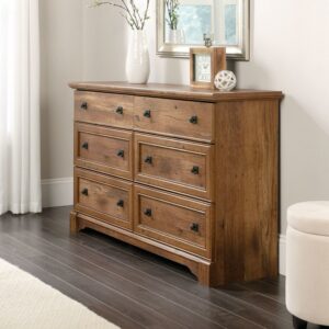 Sauder Palladia 6-Drawer Bedroom Dresser, Vintage Oak Finish