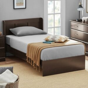 Sauder Parklane Platform Twin Bed with Headboard, Espresso Finish (Mattresses not included)
