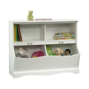 Sauder Pogo Engineered Wood Bookcase/Footboard in Soft White Finish