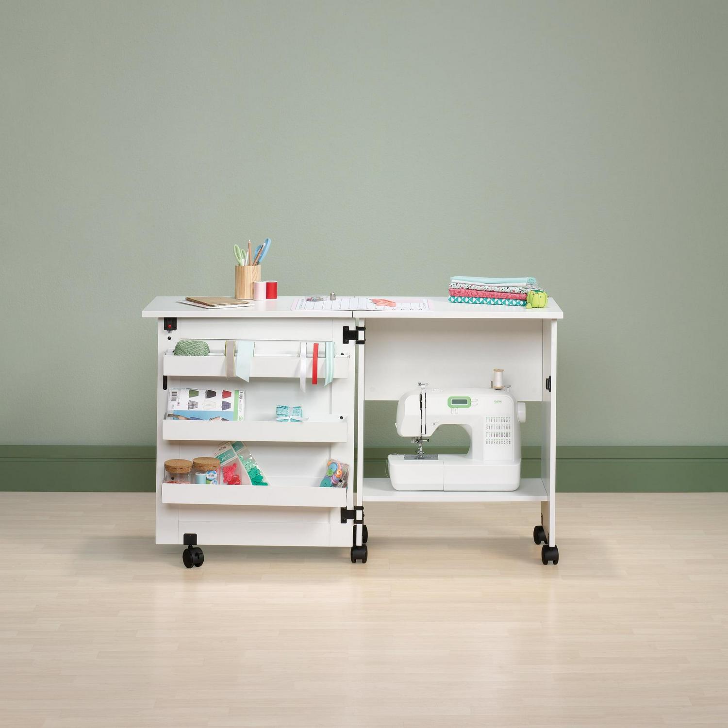 Sauder Sewing Cart, White Finish - Image 18