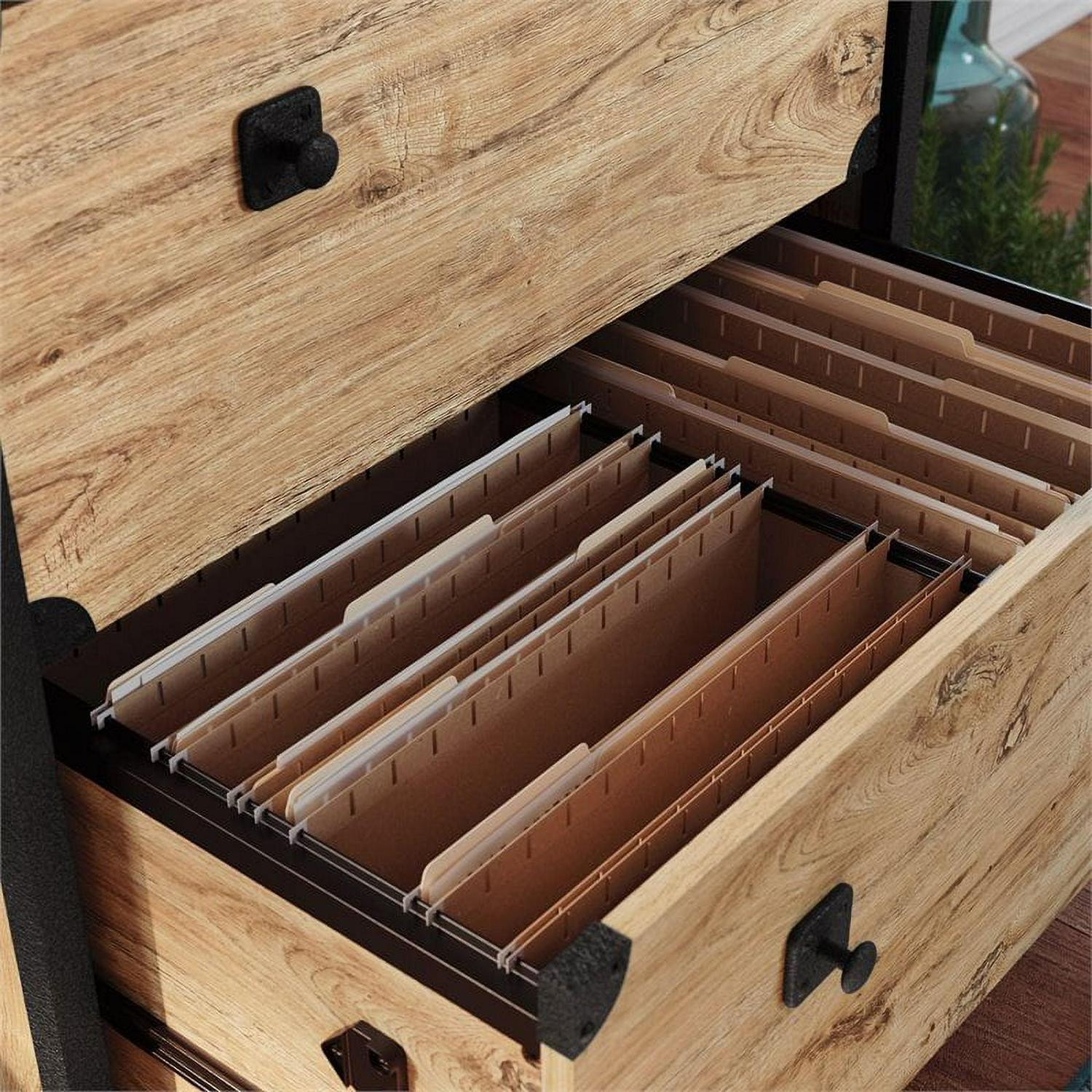 Sauder Steel River 2-Drawer Lateral File Cabinet, Milled Mesquite Finish - Image 10