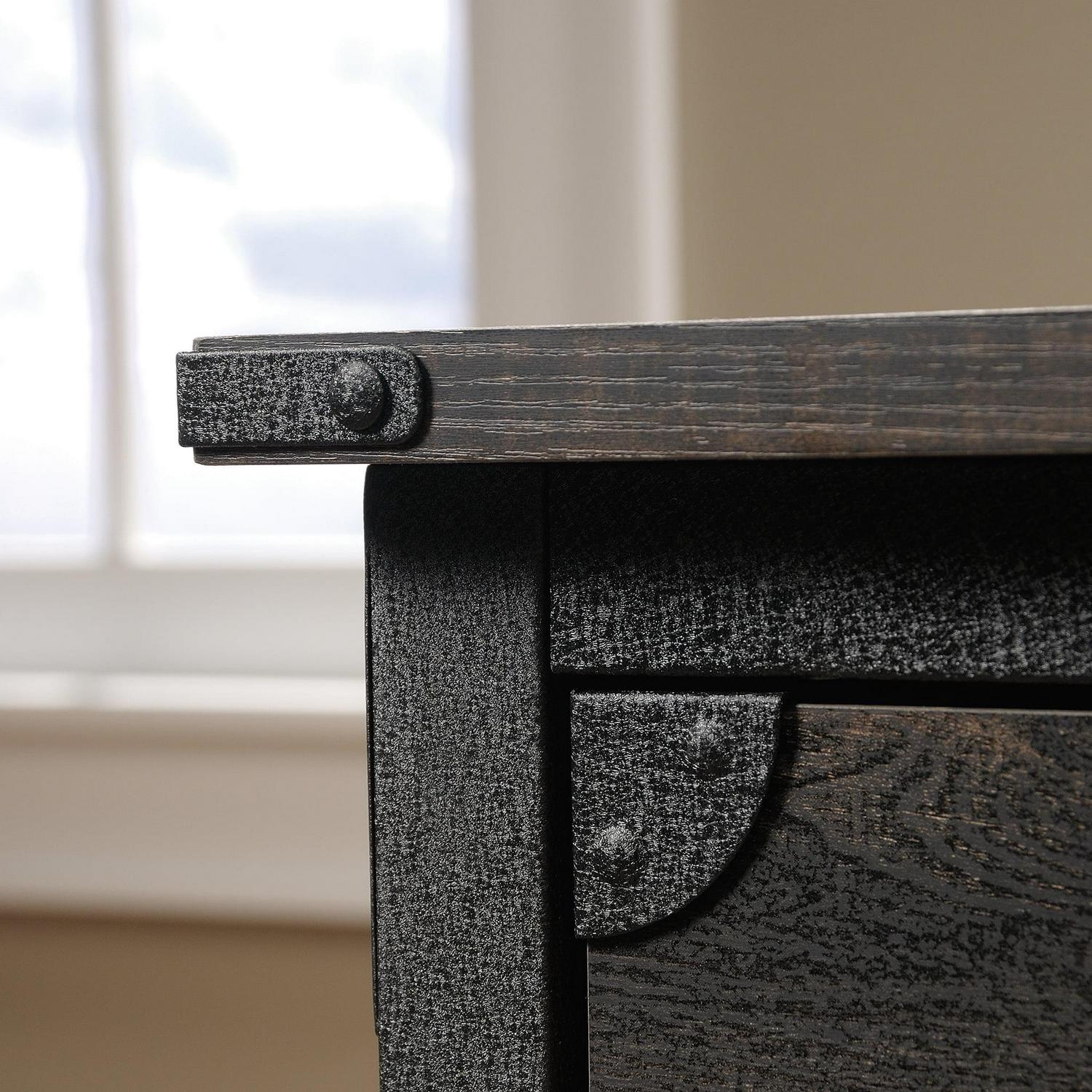 Sauder Steel River 2-Drawer Mobile File Cabinet, Carbon Oak Finish - Image 4