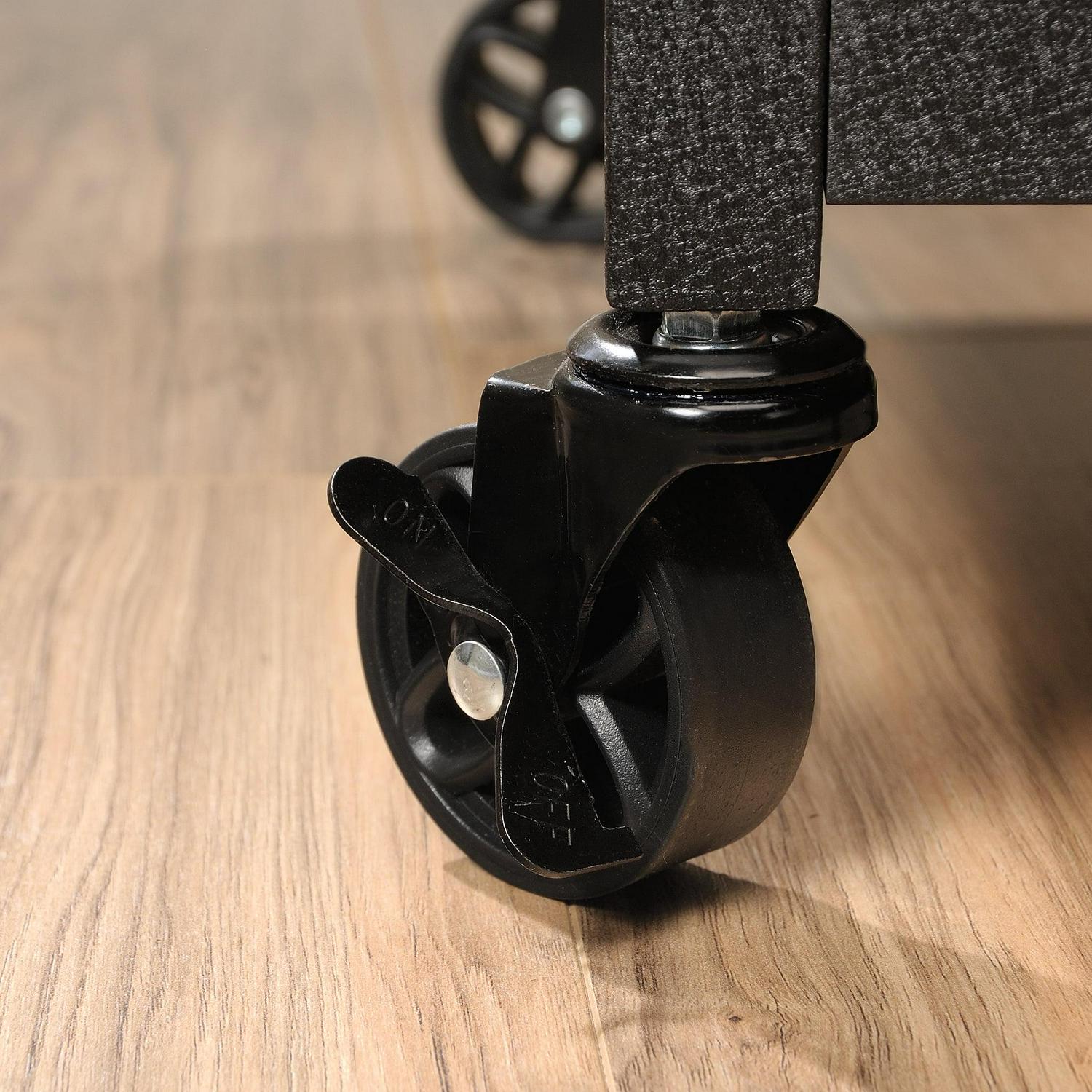 Sauder Steel River 2-Drawer Mobile File Cabinet, Carbon Oak Finish - Image 8