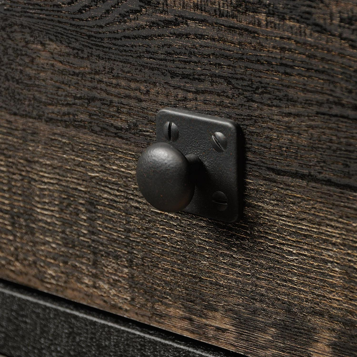 Sauder Steel River 2-Drawer Mobile File Cabinet, Carbon Oak Finish - Image 7