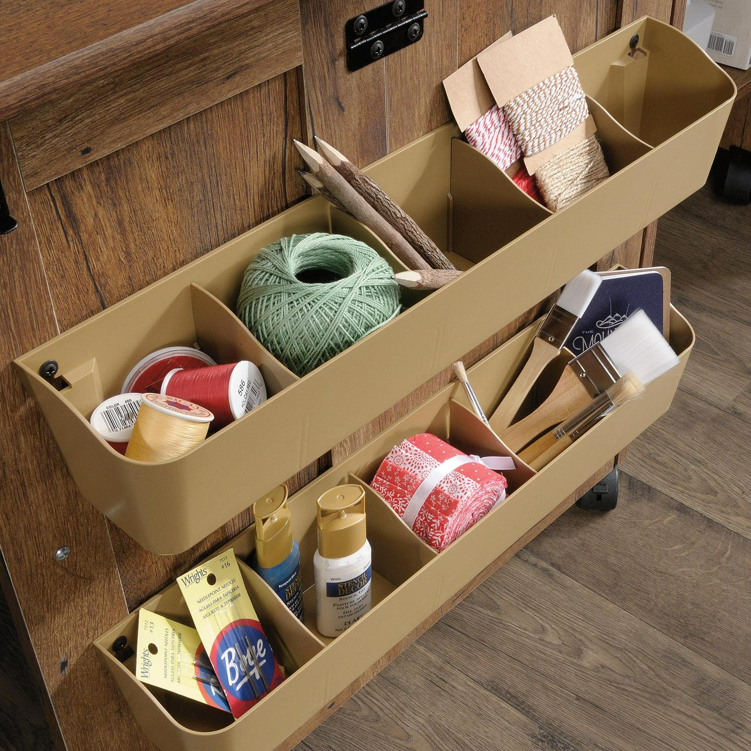 Sauder Storage Sewing and Craft Cart, Vintage Oak Finish - Image 5