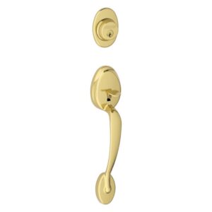 Schlage F58 PLY 505 Plymouth Exterior Handleset with Deadbolt, Bright Brass (Exterior Half Only)