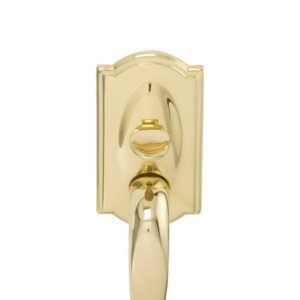 Schlage F92CAM605 Camelot Dummy Exterior Handle Set from The F-Series, Polished Brass
