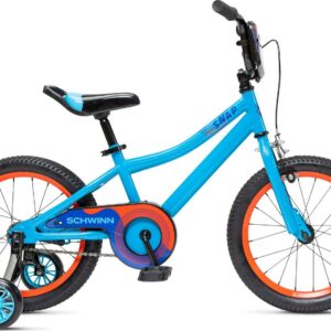 Schwinn Snap 16 inch Boys Kids Bike with Training Wheels, Ages 3-7, Blue
