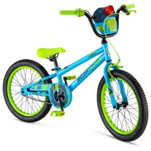 18" Schwinn Squirt Sidewalk Bike for Kids, Blue and Green, Kids Age 6-9 Years
