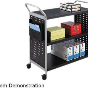 Safco Scoot 3 Shelf Utility Transport Cart in Black