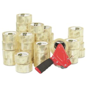 Scotch 3750 Commercial Grade Packaging Tape with ST-181 Pistol-Grip Dispenser, 3" Core, 1.88" x 54.6 yds, Clear, 36/Carton