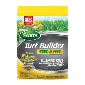 Scotts Turf Builder Weed and Feed3, Controls Dandelion, Clover, 5,000 sq. ft., 14.29 lbs.