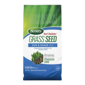 Scotts Turf Builder Grass Seed Sun and Shade Mix, With Fertilizer, 32 lbs.