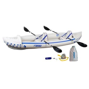 Sea Eagle 370 Inflatable Kayak -1-3 Person-Portable Stowable & Lightweight - Pro Sports Kayak Package