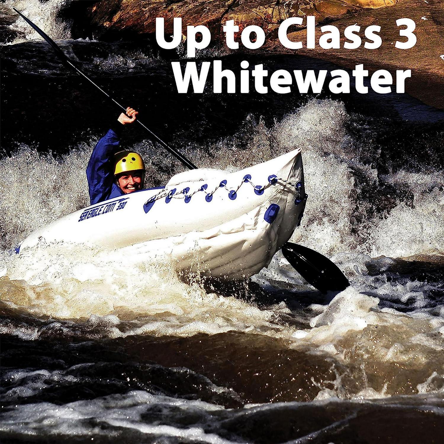 Sea Eagle SE330 Two Person Inflatable Sport Kayak Boat with Seats, Paddles, Pump, Bag-Affordable-Lightweight-Portable - Pro Package - Image 6