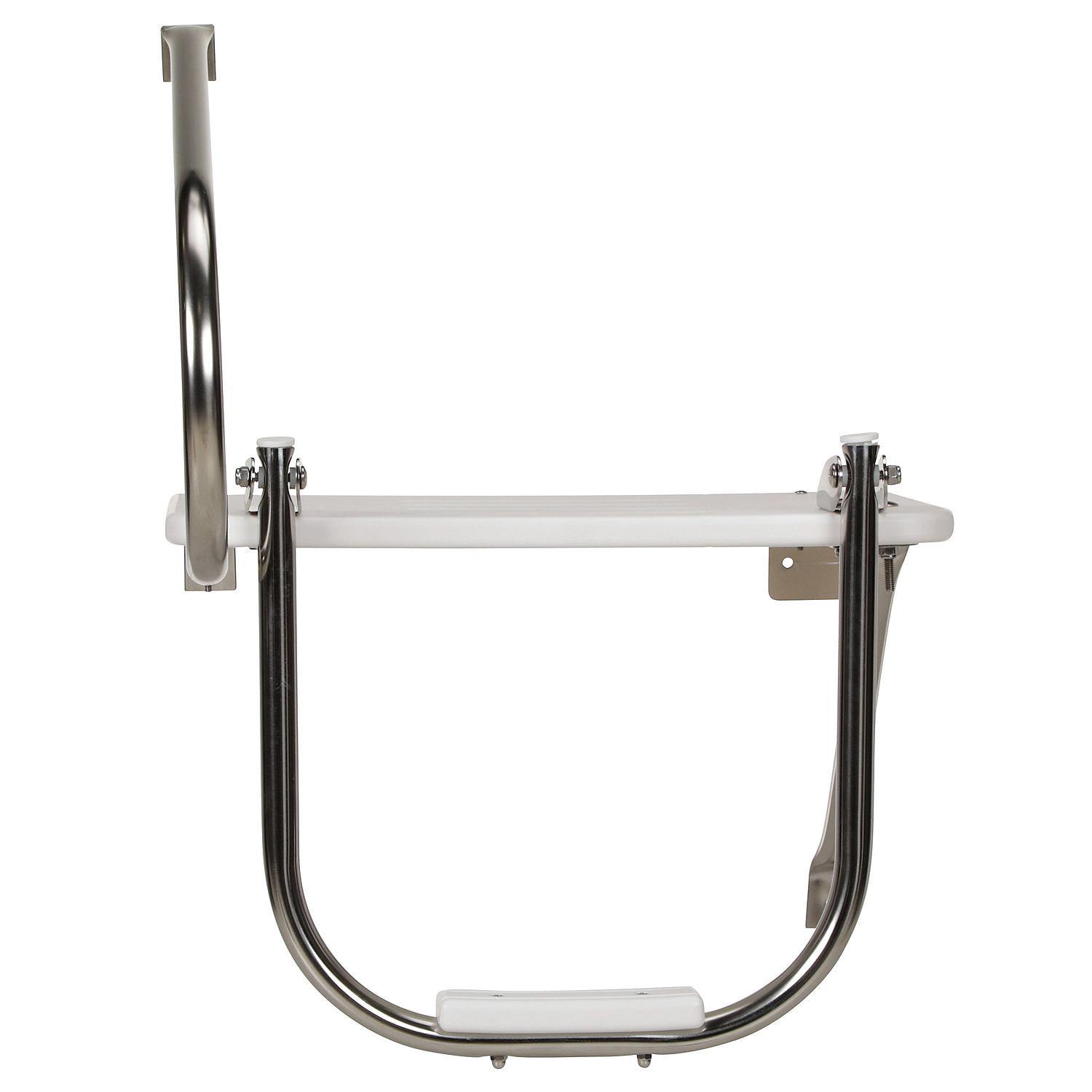 Seachoice Poly Swim Platform, Outboard, Stainless Steel, High-Strength Polyethylene Platform