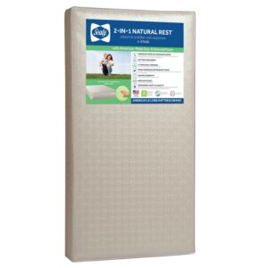 Sealy 2-in-1 Soybean Natural Rest 2-Stage Baby Crib & Toddler Mattress, Firm Foam