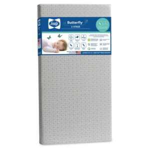 Sealy Butterfly Premium Firm Foam Crib Mattress and Toddler Mattress, Hospital-Grade Cover
