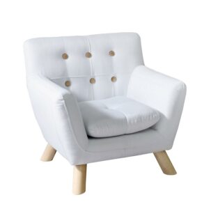 Second Story Home Jacey Kids Cushioned Accent Chair, Polyester, Marshmallow White