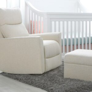 Second Story Home Soho Upholstered Swivel Glider- Beige