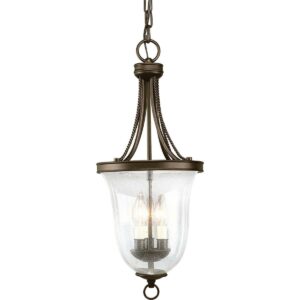 P3753-20-Progress Lighting-Seeded Glass - 3 Light - Bowl Shade in New Traditional and Transitional style - 9.75 Inches wide by 24.5 Inches