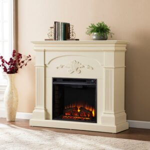 Sei Cofire Soft traditional style Electric Fireplace in Ivory finish
