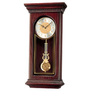 Seiko Hourly Dual Chime 12 in. Pendulum Wall Clock Quartz Analog Traditional Wooden QXH008BLH