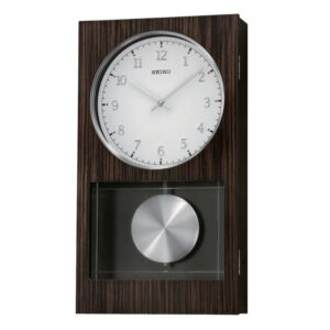 Seiko QXH046BLH Pendulum Wall Clock, Brown