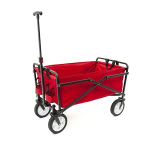 Seina Heavy Duty Compact Folding 150 Pound Capacity Outdoor Cart, Red (2 Pack)