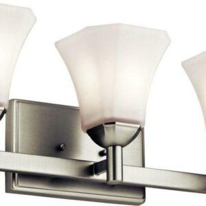 Serena 3-Light 3-Arm Bathroom Vanity Light in Brushed Nickel