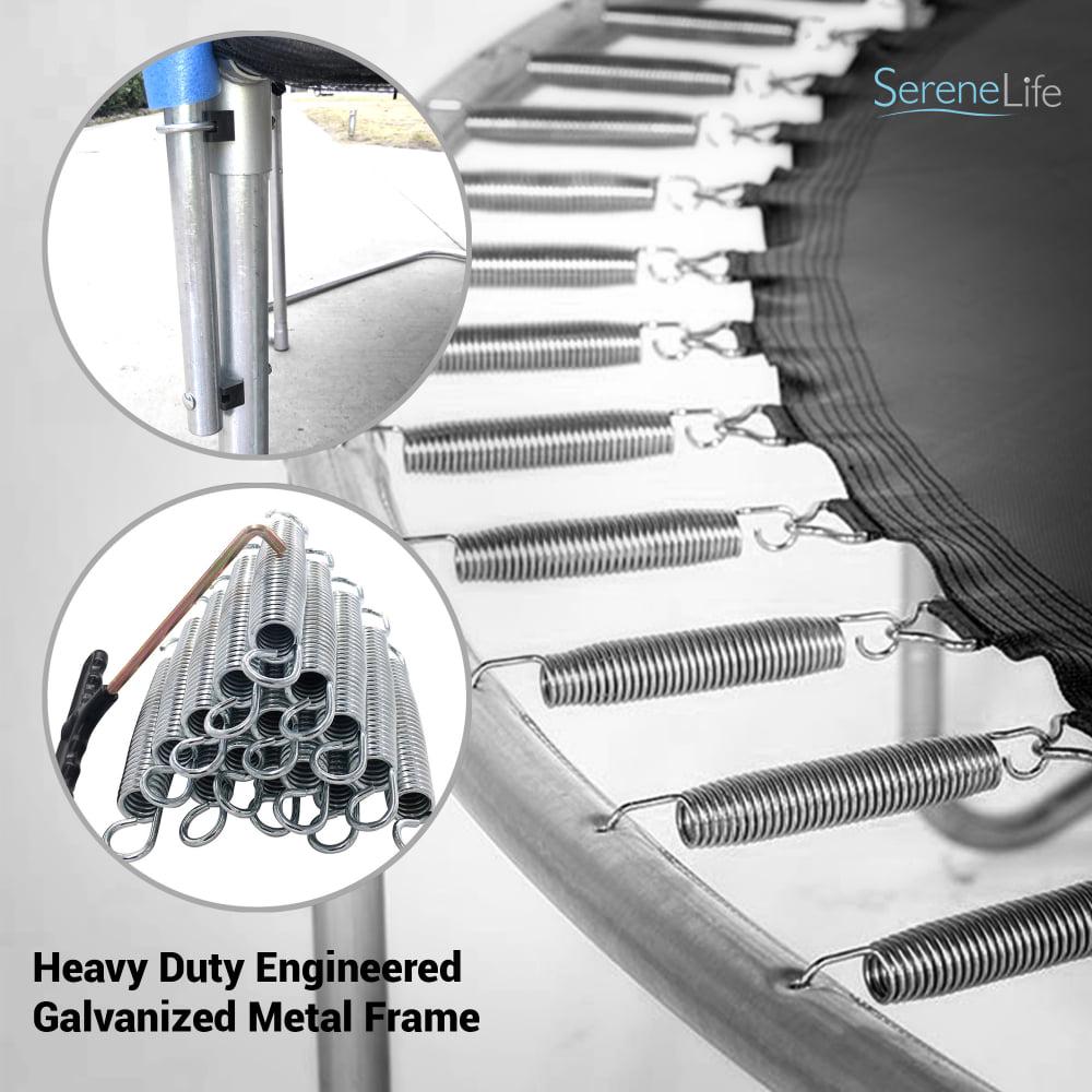 SereneLife 10 Foot Outdoor Trampoline and Safety Net Enclosure for Kids, Pink - Image 3