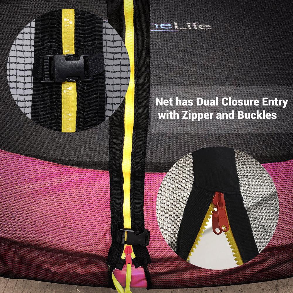 SereneLife 10 Foot Outdoor Trampoline and Safety Net Enclosure for Kids, Pink - Image 8