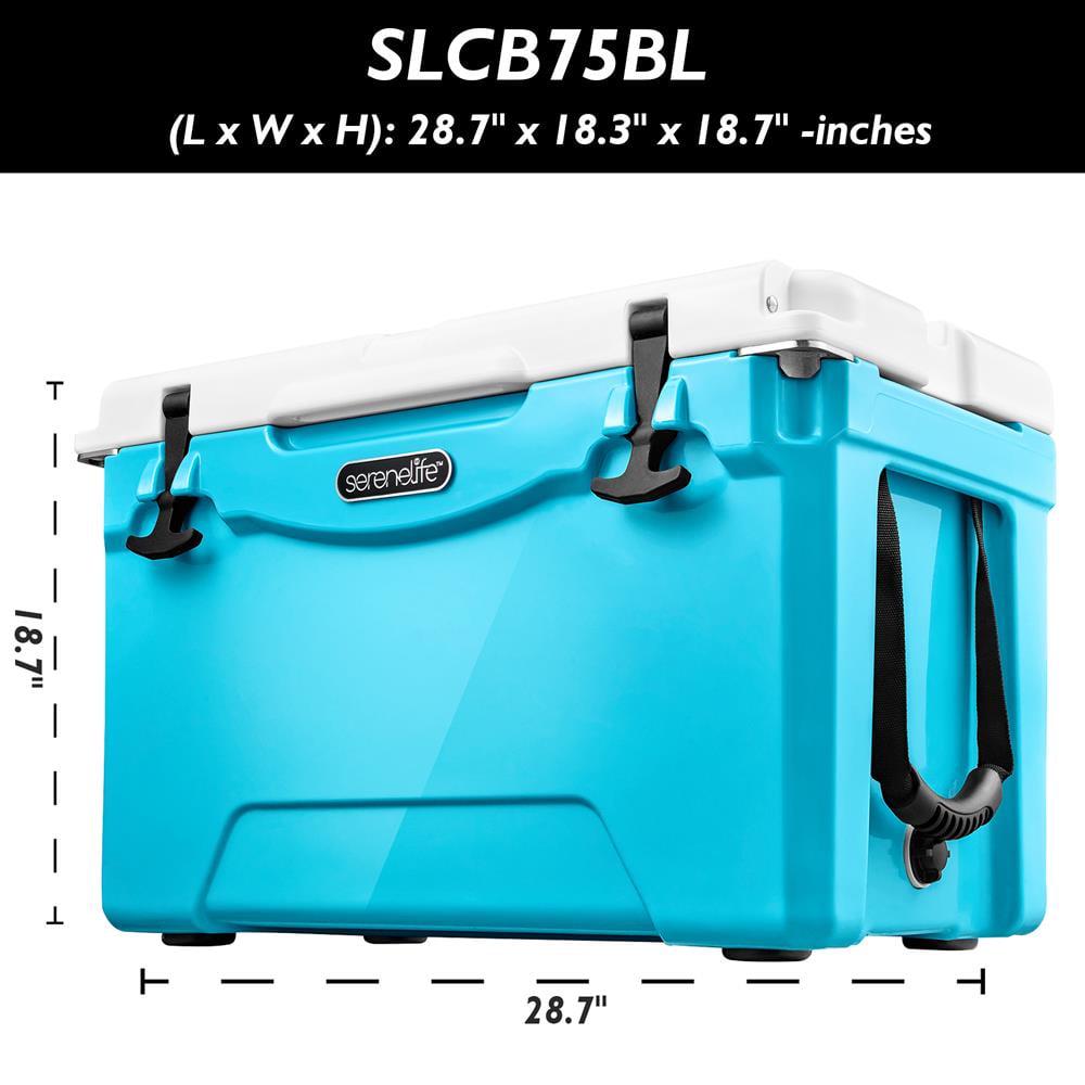 SereneLife 75 Quart Portable Cooler Box Lightweight Heavy-Duty Travel Ice Cooler W/ Handles, (Blue) - Image 5