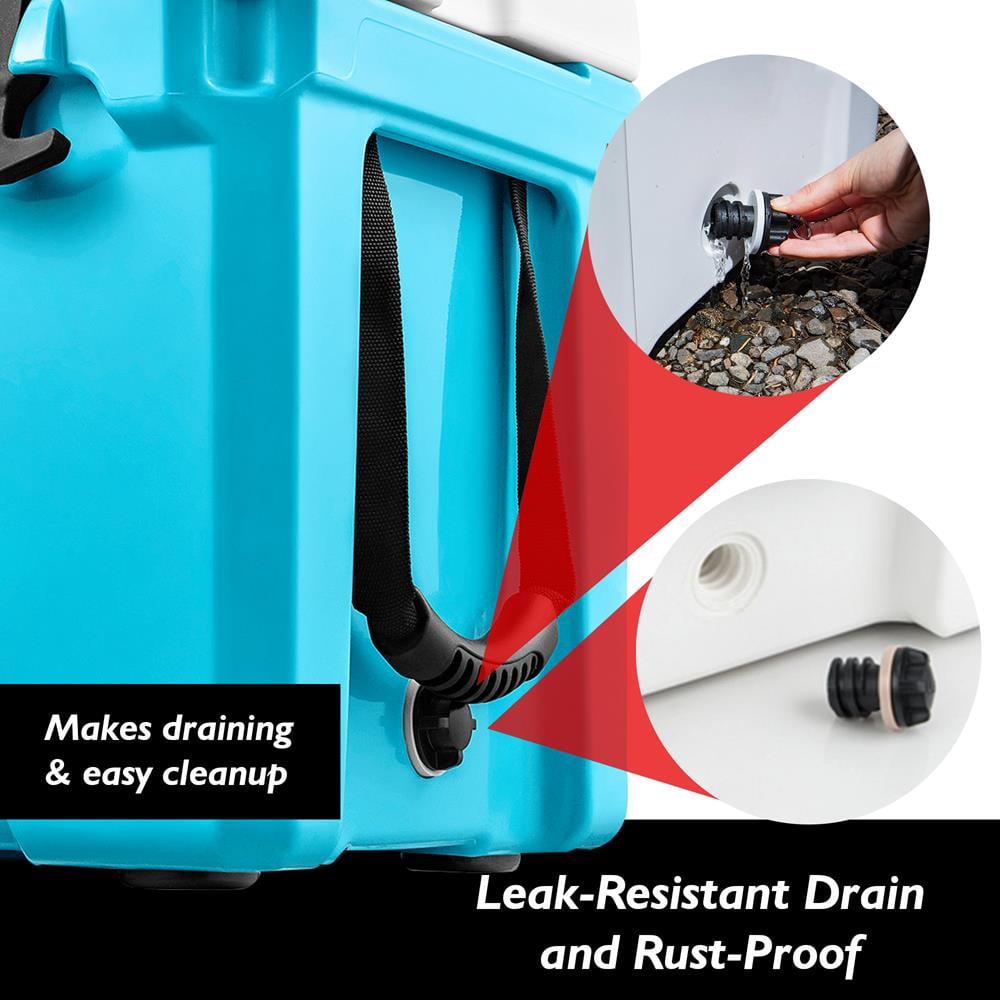 SereneLife 75 Quart Portable Cooler Box Lightweight Heavy-Duty Travel Ice Cooler W/ Handles, (Blue) - Image 3