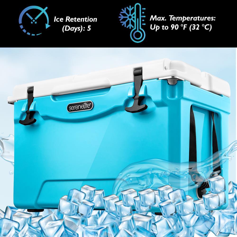 SereneLife 75 Quart Portable Cooler Box Lightweight Heavy-Duty Travel Ice Cooler W/ Handles, (Blue) - Image 7