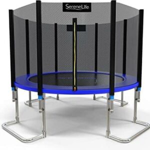 SereneLife ASTM Approved Trampoline W/ Net Enclosure Stable, Strong Kids and Adult Trampoline W/ Net