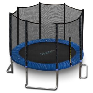 SereneLife SLTRA10BL - Home Backyard Sports Trampoline - Large Outdoor Jumping Fun Trampoline for Kids / Children, Safety Net Cage (10 ft.)