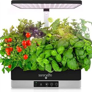 SereneLife Smart Indoor Garden - Indoor Herb Garden with LED Grow Lights Panel (Black)