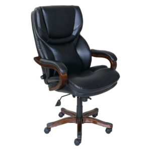 Serta Adjustable Height Eco-Leather Executive Office Chair - Black