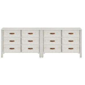 FITUEYES Large White Dresser Set, 12 Drawer Storage Cabinet for Bedroom, 38.1"×15.5"×26.7"