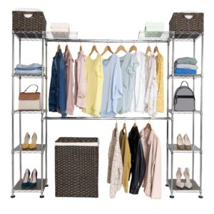Seville Classics Steel Expandable Closet Organization System, Chrome