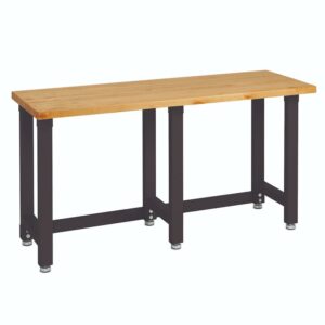 Seville Classics UltraHD Steel Workbench, 25" W X 72" L X 37.5" H, Satin Graphite