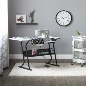 Sew Ready Eclipse Sewing and Craft Table in Black / White