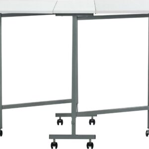 Sew Ready Mobile Folding Craft Hobby & Cutting Table in Silver / White
