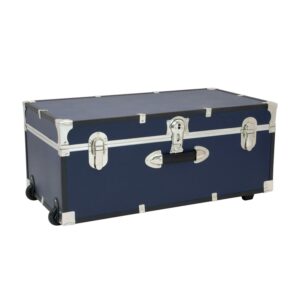 Seward Trunk Collegiate Collection 30" Storage Trunk with Wheels, Navy Blue